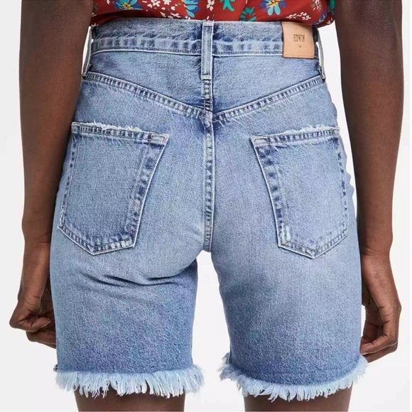 Edwin Womens Cai Longer Length Distressed Jean Shorts in Viva Size 25 - Picture 3 of 9